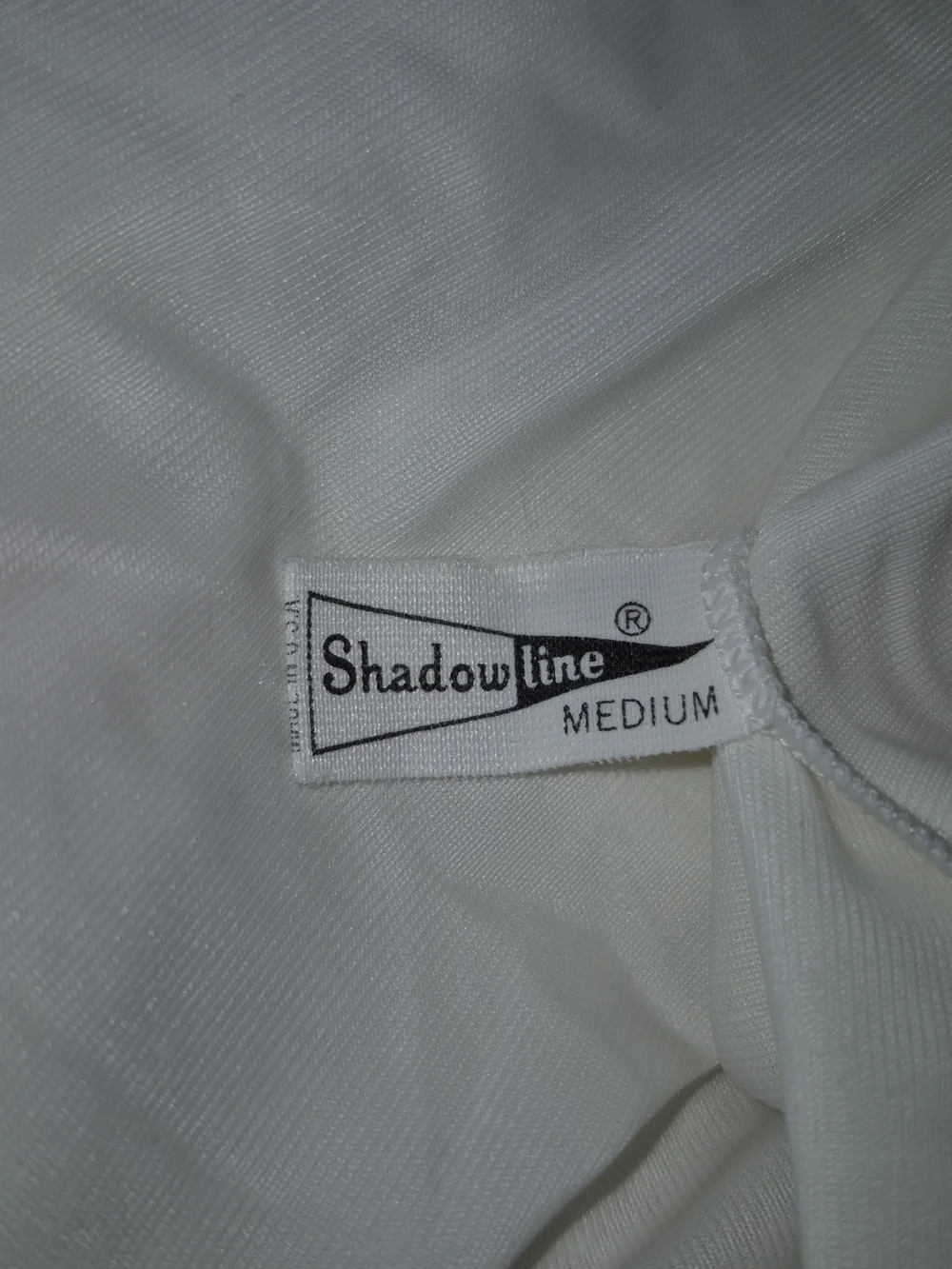 Vintage Shadow Line Medium White Lace-Trim Embroiderd Flowers Nightgown - Picture 9 of 11